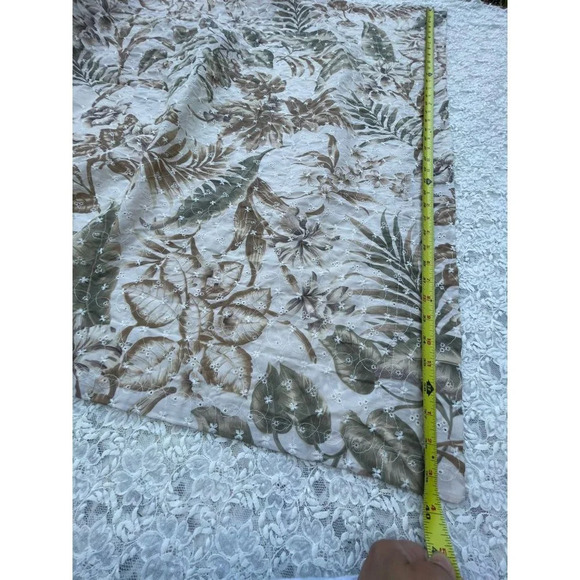 2 Panels Set Embroidery Tropical Window Curtains Natural Bamboos Rings 80"x40" - Picture 5 of 12